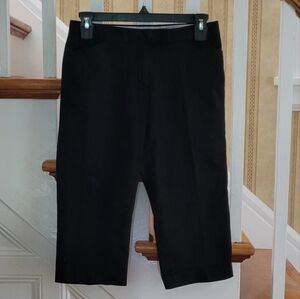 TOMMY HILFIGER Stretch Seersucker Black Capri Pant Size 2